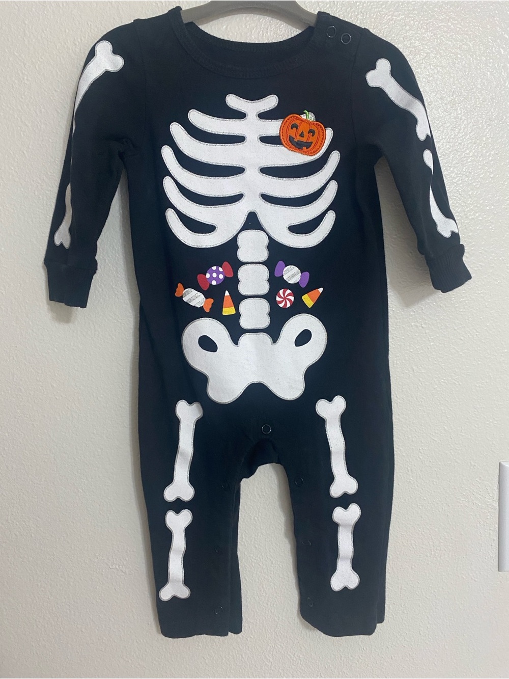 Baby Starters Black Infant Skeleton Bodysuit